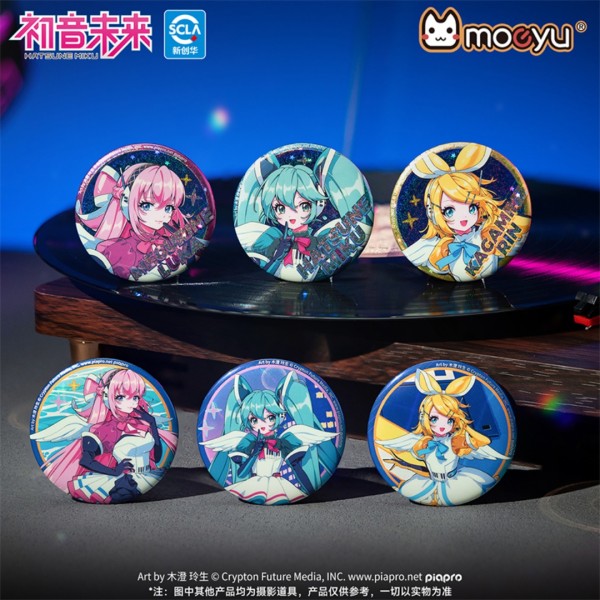 Vocaloid Series Miku Rin Luka Moeyu Miku Merch Blind Box Tinplate Shiny Badge